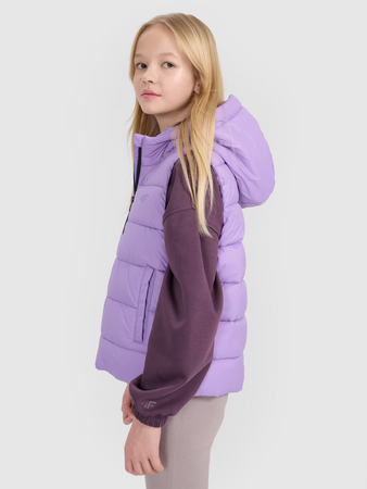 Bezrękawnik dziewczęcy puchowy z wypełnieniem syntetycznym 4F 4FJWSS25TVJAF166-51S