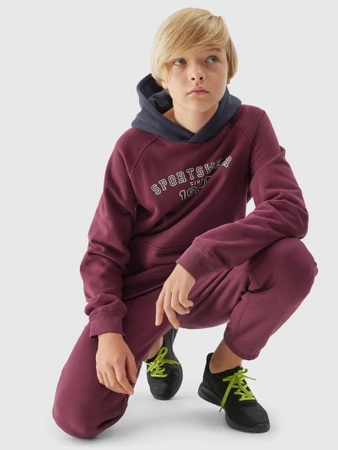 Bluza dresowa nierozpinana z kapturem chłopięca 4F Junior