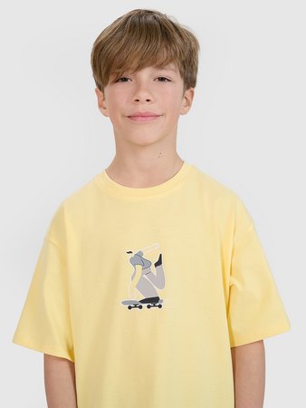 Chłopięcy t-shirt z nadrukiem 4F 4FJRSS25TTSHM2641-73S