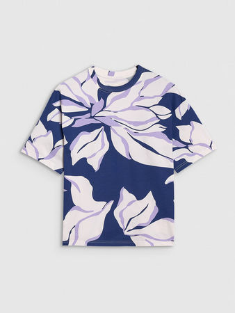 T-shirt oversize z nadrukiem damski 4F 4FRSS25TTSHF2692-91A