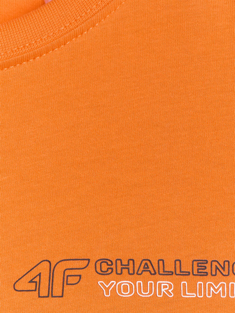 T-shirt regular z nadrukiem chłopięcy 4F 4FJWAW25TTSHM2415-70S