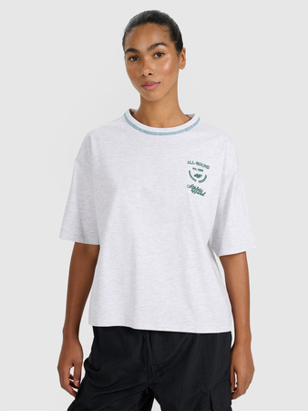 T-shirt oversize z nadrukiem damski 4F 4FRSS25TTSHF2979-26M