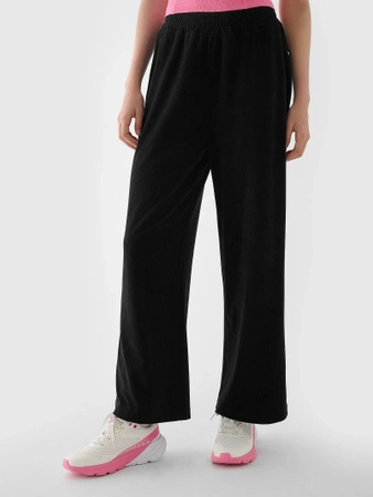 Spodnie dresowe z weluru z szerokimi nogawkami damskie 4F 4FRAW24TTROF1352-20S