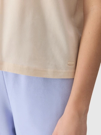 T-shirt gładki z bawełną organiczną damski 4F