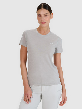 Koszulka trekkingowa z wełną Merino damska 4F 4FWSS25TFTSF1269-27S