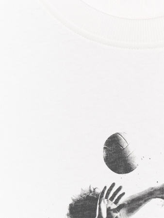 T-shirt regular z nadrukiem siatkarskim męski 4F 4FRAW25TTSHM3318-10S