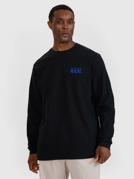 Longsleeve oversize z nadrukiem męski 4F 4FWSS25TLONM390-20S