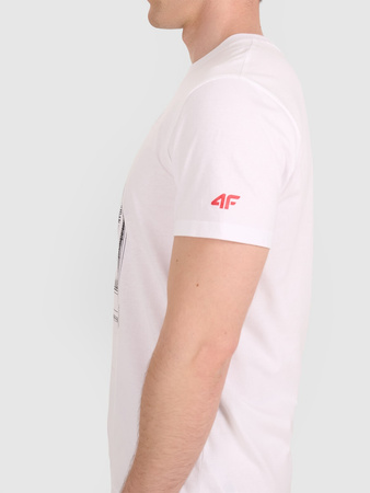 T-shirt regular z nadrukiem siatkarskim męski 4F 4FRAW25TTSHM3236-10S