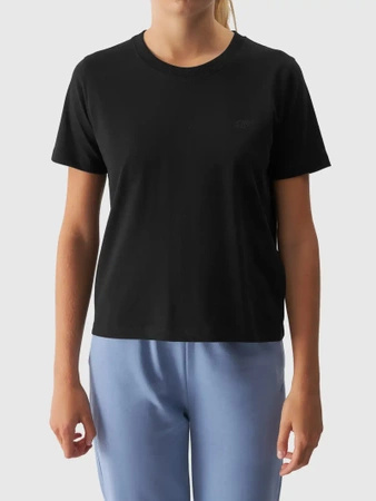 T-shirt regular gładki damski 4FWAW24TTSHF1650-20S