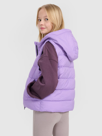 Bezrękawnik dziewczęcy puchowy z wypełnieniem syntetycznym 4F 4FJWSS25TVJAF166-51S