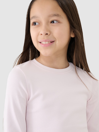 Longsleeve slim gładki dziewczęcy 4F 4FJRSS25TLONF505-12S