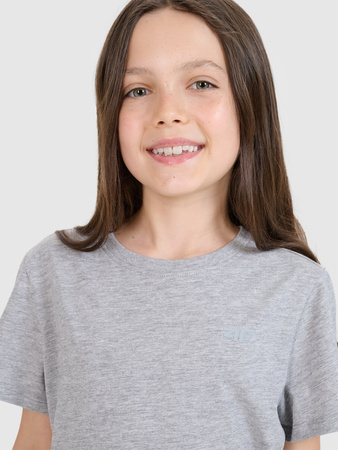 T-shirt regular gładki dziewczęcy 4F 4FJWSS25TTSHF2177-27M