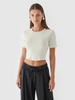 Crop top slim gładki damski 4F 4FRAW24TTSHF2581-47S