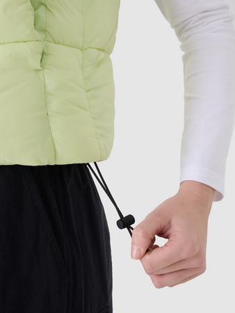 Bezrękawnik puchowy cropped z wypełnieniem syntetycznym damski 4F 4FWSS25TVJAF182-45S