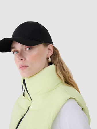 Bezrękawnik puchowy cropped z wypełnieniem syntetycznym damski 4F 4FWSS25TVJAF182-45S