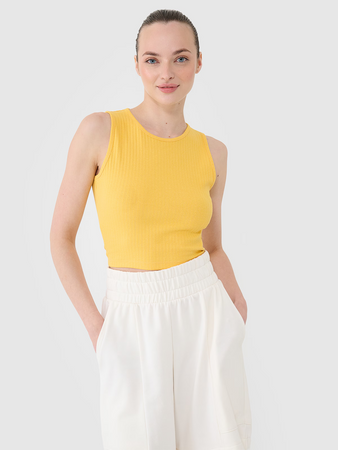 Crop top dzianinowy damski 4F 4FRSS25TSLEF234-71S