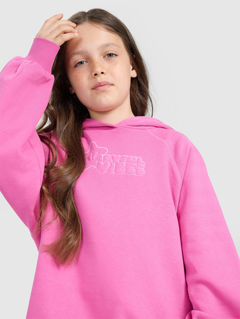 Bluza dresowa nierozpinana z kapturem dziewczęca 4F 4FJRAW25TSWSF2439-54S