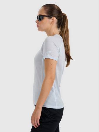 Koszulka trekkingowa z wełną merino damska 4F 4FWAW25TFTSF1527-34S