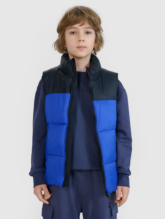 Bezrękawnik chłopięcy puchowy z wypełnieniem syntetycznym 4F 4FJWSS25TVJAM208-36S