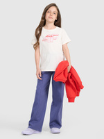 Spodnie dresowe z szerokimi nogawkami dziewczęce 4F 4FJRAW25TTROF1598-33S