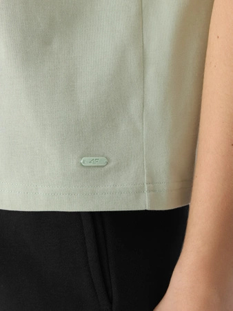 T-shirt gładki z bawełną organiczną damski 4F