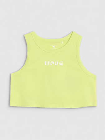 Crop top oversize z nadrukiem dziewczęcy 4F 4FJWSS25TSLEF112-45S