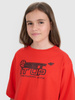 T-shirt oversize z nadrukiem dziecięcy 4F 4FJRSS25TTSHU3296-62S