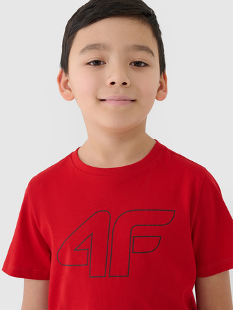 T-shirt z nadrukiem chłopięcy 4F 4FJWSS25TTSHM2179-62S