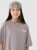 T-shirt dziewczęcy oversize z nadrukiem 4F 4FJRSS25TTSHF2586-83S