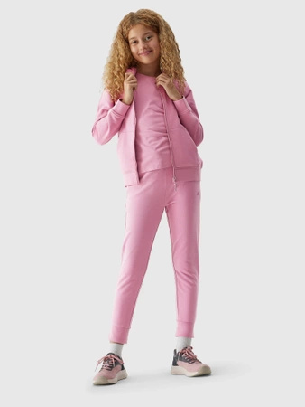 Bluza dresowa rozpinana z kapturem dziewczęca 4F Junior