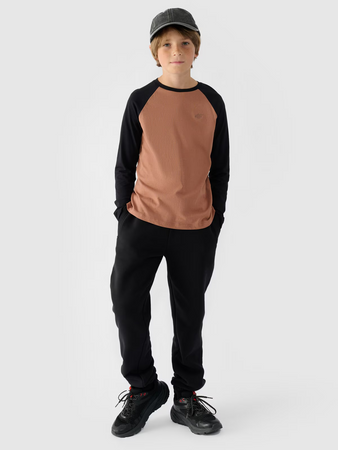 Longsleeve regular gładki chłopięcy 4F Junior 4FJWAW24TLONM293-65S