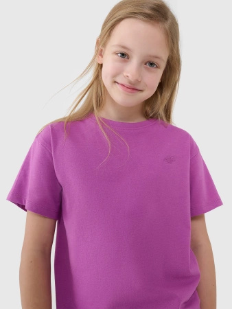 T-shirt oversize gładki dziewczęcy 4F 4FJWSS25TTSHF2326-50S