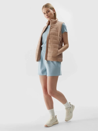 Kamizelka pikowana puchowa damska z wypełnieniem z recyklingu 4F