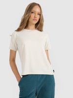 T-shirt z prążkowanej dzianiny z modalem damski 4F 4FRAW25TTSHF3282-12S