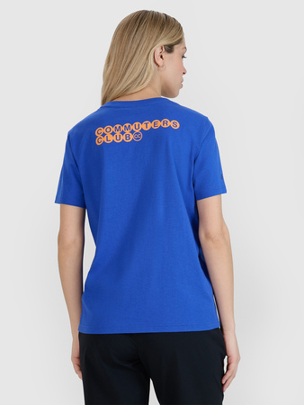 T-shirt oversize z nadrukiem damski 4F 4FWSS25TTSHF2238-36S