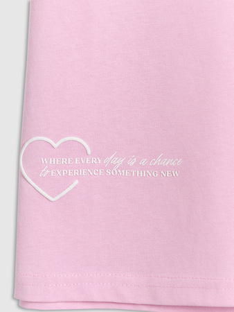 T-shirt oversize z nadrukiem dziewczęcy 4F 4FJRAW25TTSHF3187-56S