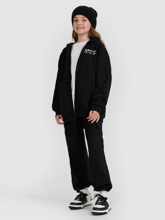 Bluza dresowa rozpinana z kapturem dziewczęca 4F 4FJRAW25TSWSF2516-20S