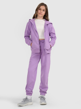 Bluza dresowa rozpinana z kapturem dziewczęca 4F 4FJRAW25TSWSF2466-51S