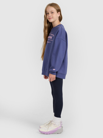 Bluza dresowa oversize nierozpinana bez kaptura dziewczęca 4F 4FJRAW25TSWSF2428-33S