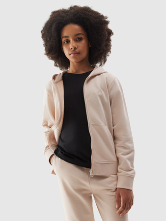 Bluza dresowa rozpinana z kapturem dziewczęca 4F Junior