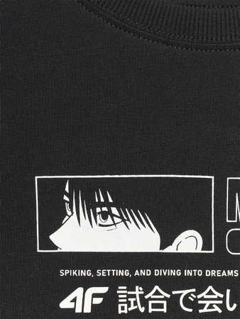T-shirt oversize z nadrukiem chłopięcy 4F 4FJRAW25TTSHM3065-20S