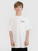 T-shirt oversize z nadrukiem chłopięcy 4F 4FJRSS25TTSHM2640-11S
