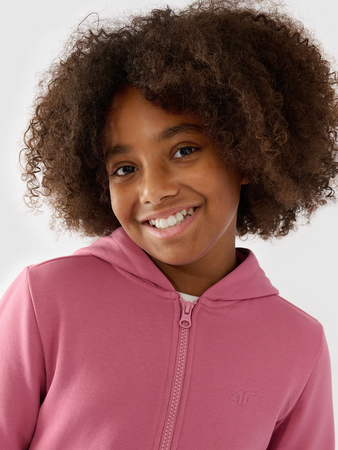 Bluza dresowa rozpinana z kapturem dziewczęca 4F Junior 4FJWMM00TSWSF1315-56S