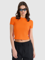 T-shirt slim z waflowej dzianiny damski 4F 4FRSS25TTSHF2749-70S