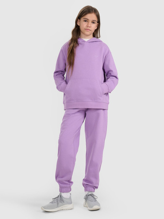 Bluza dresowa nierozpinana z kapturem dziewczęca 4F 4FJRAW25TSWSF2467-51S