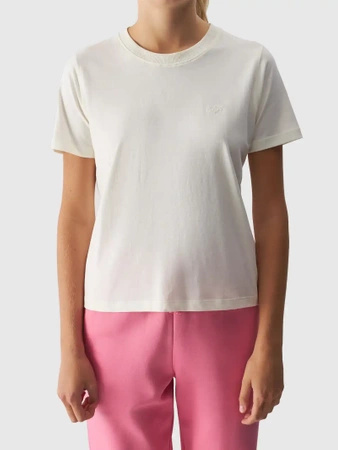 T-shirt regular gładki damski 4FWAW24TTSHF1650-12S