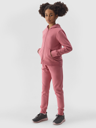 Bluza dresowa rozpinana z kapturem dziewczęca 4F Junior