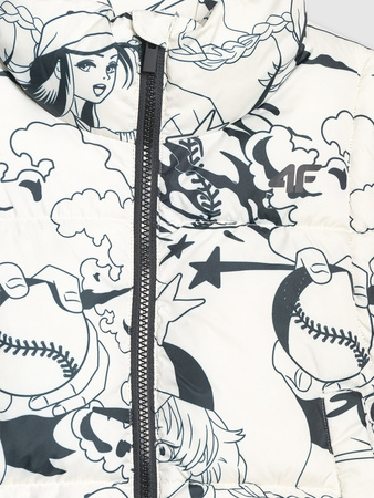 Bezrękawnik puchowy z wypełnieniem syntetycznym dziewczęcy 4F 4FJRAW25TVJAF320-11A