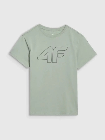 T-shirt chłopięcy oversize z nadrukiem 4F 4FJWSS25TTSHM2325-41S