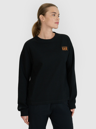 Longsleeve oversize z nadrukiem damski 4F 4FWSS25TLONF393-20S